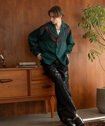 Modern Western Open-Collar Shirt/ウエストサイドモダンオープンカラーシャツ/軽い着心地/ドレープ感