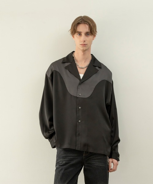 激安通販の Modern Western Open-Collar Shirt/ウエストサイドモダン トップス