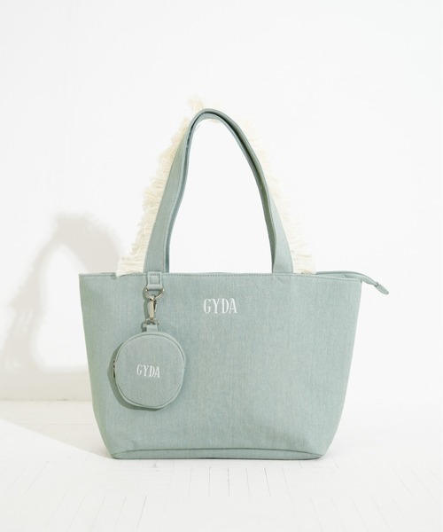 GYDA(ジェイダ)の「【GYDA/ジェイダ】A4対応 500mlペットボトル収納可 フリンジトートバッグ(トートバッグ・レディース・ライトブルー/ブラック/アイボリー・FREE)」の14枚目の写真