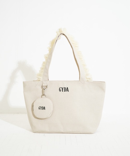 GYDA(ジェイダ)の「【GYDA/ジェイダ】A4対応 500mlペットボトル収納可 フリンジトートバッグ(トートバッグ・レディース・ライトブルー/ブラック/アイボリー・FREE)」の13枚目の写真
