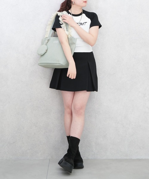 GYDA(ジェイダ)の「【GYDA/ジェイダ】A4対応 500mlペットボトル収納可 フリンジトートバッグ(トートバッグ・レディース・ライトブルー/ブラック/アイボリー・FREE)」の16枚目の写真