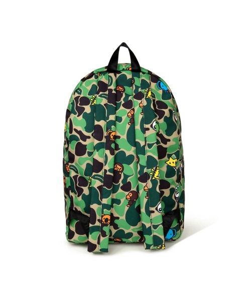 【美品】BABY MILO　BAPE　バックパック　リュック　総柄 NEW ABC MILO ALL FRIENDS LARGE BACKPACK（バックパック