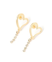 Heather（ヘザー）の「ラインストーンハートピアス　324408（ピアス（両耳用））」