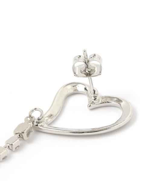 Heather（ヘザー）の「ラインストーンハートピアス　324408（ピアス（両耳用）・レディース・ゴールド/シルバー・ONE SIZE）」の4枚目の写真