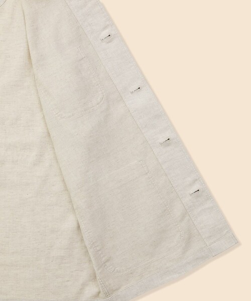 BROOKS BROTHERS(ブルックスブラザーズ)の「リネン/コットン ライトウェイト チョアジャケット(その他アウター・メンズ・クリーム/ブルー・LARGE/SMALL/X-LARGE/MEDIUM)」の7枚目の写真