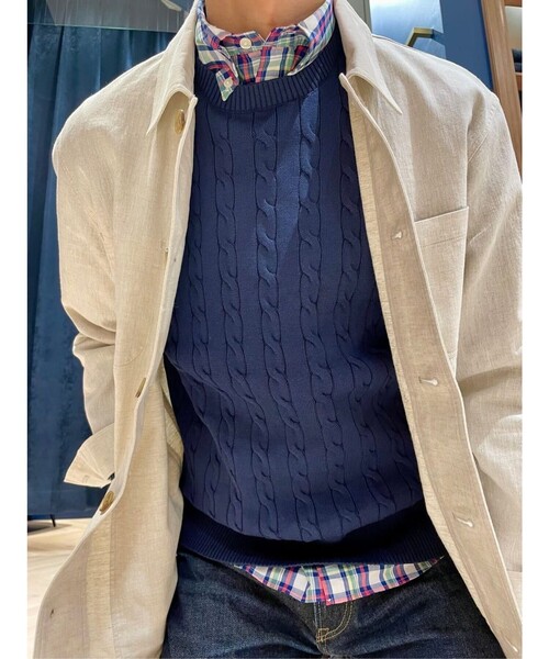 BROOKS BROTHERS(ブルックスブラザーズ)の「リネン/コットン ライトウェイト チョアジャケット(その他アウター・メンズ・クリーム/ブルー・LARGE/SMALL/X-LARGE/MEDIUM)」の11枚目の写真
