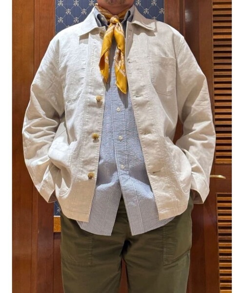 BROOKS BROTHERS(ブルックスブラザーズ)の「リネン/コットン ライトウェイト チョアジャケット(その他アウター・メンズ・クリーム/ブルー・LARGE/SMALL/X-LARGE/MEDIUM)」の16枚目の写真