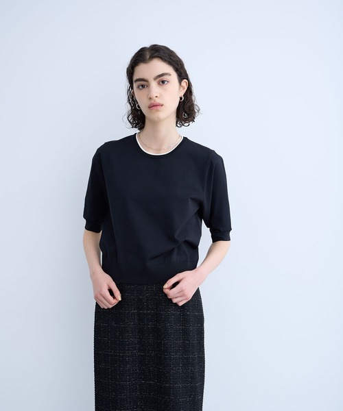 N.O.R.C(ノーク)の「ハーフスリーブニット【BEAUTY AIRY】(ニット/セーター・レディース・ネイビー/レッド/ブラック・フリー)」の9枚目の写真
