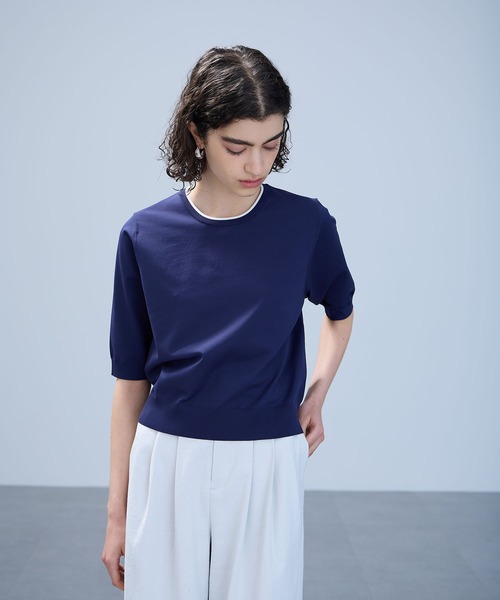 N.O.R.C(ノーク)の「ハーフスリーブニット【BEAUTY AIRY】(ニット/セーター・レディース・ネイビー/レッド/ブラック・フリー)」の13枚目の写真