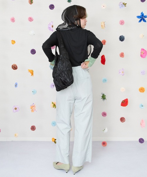 JETSET SOLO PLUS (ジェットセットソロプラス)の「【JETSET SOLO PLUS】グロッシータフタワイドパンツ(その他パンツ・レディース・イエロー/ベージュ/グレイッシュブルー・FREE)」の7枚目の写真