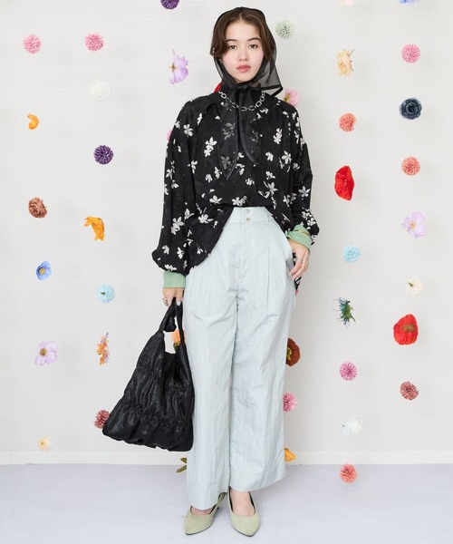 JETSET SOLO PLUS (ジェットセットソロプラス)の「【JETSET SOLO PLUS】グロッシータフタワイドパンツ(その他パンツ・レディース・イエロー/ベージュ/グレイッシュブルー・FREE)」の8枚目の写真