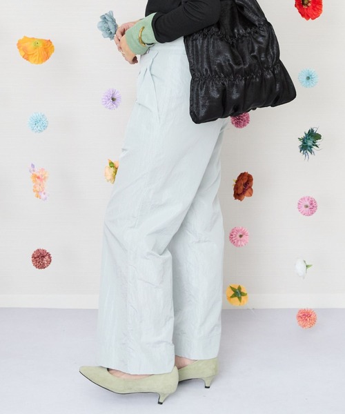 JETSET SOLO PLUS (ジェットセットソロプラス)の「【JETSET SOLO PLUS】グロッシータフタワイドパンツ(その他パンツ・レディース・イエロー/ベージュ/グレイッシュブルー・FREE)」の10枚目の写真
