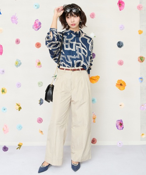JETSET SOLO PLUS (ジェットセットソロプラス)の「【JETSET SOLO PLUS】グロッシータフタワイドパンツ(その他パンツ・レディース・イエロー/ベージュ/グレイッシュブルー・FREE)」の11枚目の写真