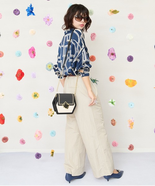 JETSET SOLO PLUS (ジェットセットソロプラス)の「【JETSET SOLO PLUS】グロッシータフタワイドパンツ(その他パンツ・レディース・イエロー/ベージュ/グレイッシュブルー・FREE)」の14枚目の写真