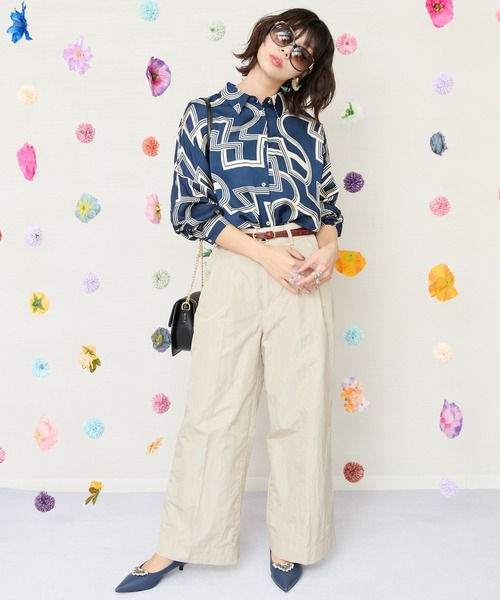 JETSET SOLO PLUS (ジェットセットソロプラス)の「【JETSET SOLO PLUS】グロッシータフタワイドパンツ(その他パンツ・レディース・イエロー/ベージュ/グレイッシュブルー・FREE)」の15枚目の写真