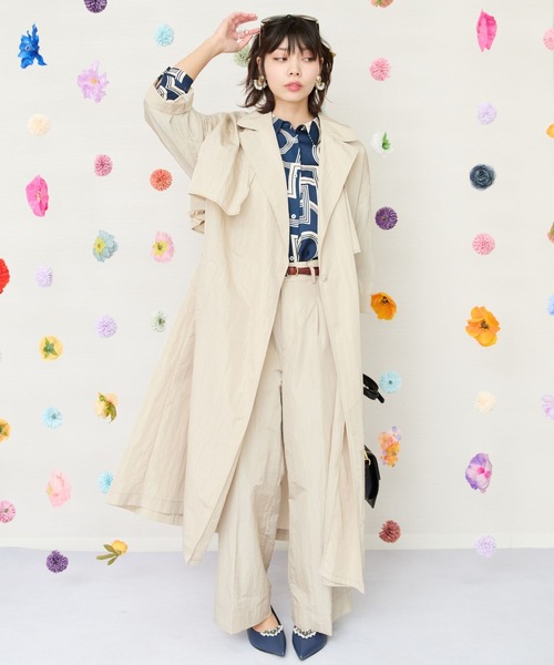 JETSET SOLO PLUS (ジェットセットソロプラス)の「【JETSET SOLO PLUS】グロッシータフタワイドパンツ(その他パンツ・レディース・イエロー/ベージュ/グレイッシュブルー・FREE)」の16枚目の写真