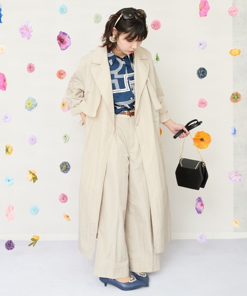 JETSET SOLO PLUS (ジェットセットソロプラス)の「【JETSET SOLO PLUS】グロッシータフタワイドパンツ(その他パンツ・レディース・イエロー/ベージュ/グレイッシュブルー・FREE)」の17枚目の写真