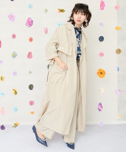 JETSET SOLO PLUS (ジェットセットソロプラス)の「【JETSET SOLO PLUS】グロッシータフタワイドパンツ(その他パンツ・レディース・イエロー/ベージュ/グレイッシュブルー・FREE)」の18枚目の写真