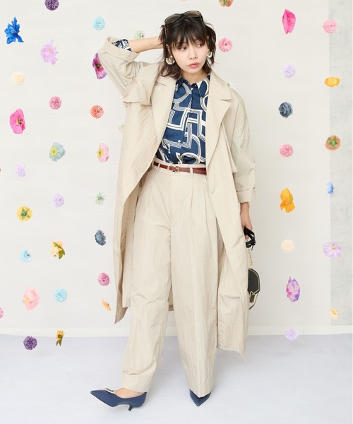 JETSET SOLO PLUS (ジェットセットソロプラス)の「【JETSET SOLO PLUS】グロッシータフタワイドパンツ(その他パンツ・レディース・イエロー/ベージュ/グレイッシュブルー・FREE)」の19枚目の写真