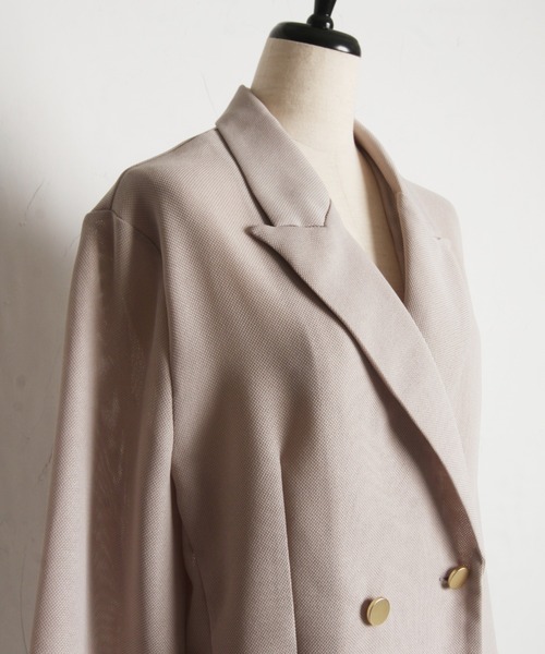 ZOZO限定】シアーダブルボタンジャケット（テーラードジャケット