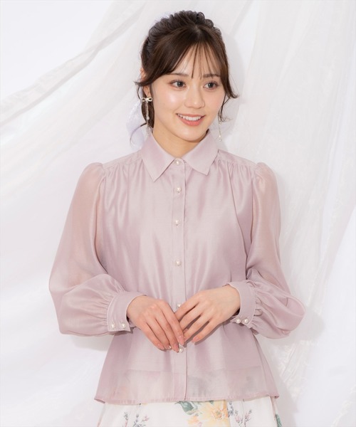 セール】ビッグリボンシアーブラウス（シャツ/ブラウス