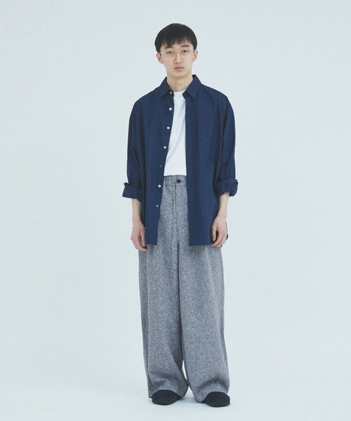 JOURNAL STANDARD(ジャーナルスタンダード)の「サマーツイード モダンワイドスラックス(スラックス・メンズ・チャコールグレー/ブラック/ホワイト系その他・SMALL/MEDIUM/LARGE)」の4枚目の写真