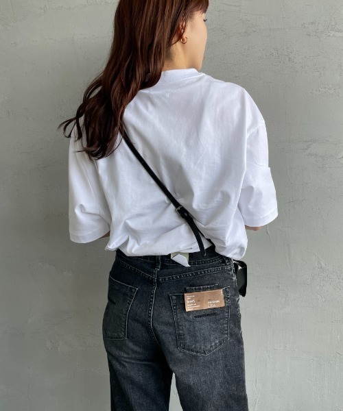 Calvin Klein（カルバン・クライン）の「[Calvin Klein/カルバンクライン] アーカイブ ワンポイントロゴ刺繍Tシャツ（Tシャツ/カットソー・レディース・クリーム/ブラック/ホワイト・S/M/L）」の11枚目の写真