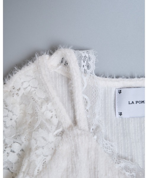 LA POMME petit(ラポミ・プチ)の「Red Ribbon Lace tops(Tシャツ/カットソー・レディース・ホワイト・FREE)」の7枚目の写真