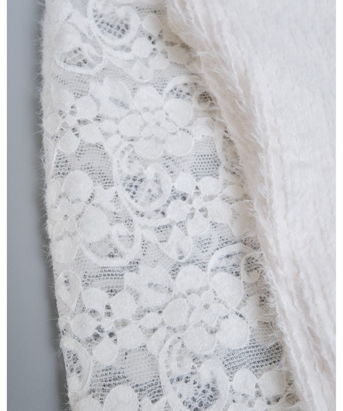 LA POMME petit(ラポミ・プチ)の「Red Ribbon Lace tops(Tシャツ/カットソー・レディース・ホワイト・FREE)」の2枚目の写真