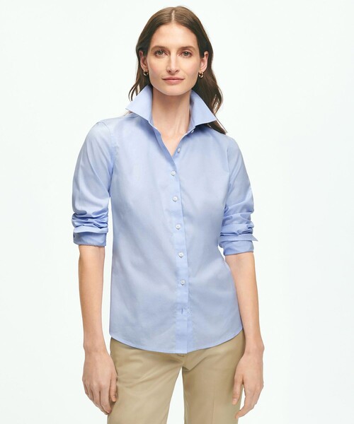 BROOKS BROTHERS(ブルックスブラザーズ)の「スーピマコットンストレッチ ドレスシャツ Fitted Fit(シャツ/ブラウス・レディース・ホワイト/ネイビー/ピンク/ライトブルー・0/4/6/8/2)」の2枚目の写真