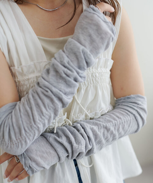 DISCOAT（ディスコート）の「UVシャーリングアームカバー（アームカバー・レディース・ライトグレー/グレー/ブラック・FREE）」の2枚目の写真