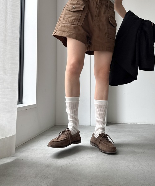 CANAL JEAN（キャナルジーン）の「El mar　リブハイソックス（ソックス/靴下・レディース・チャコールグレー/ブラック/ホワイト・ONE SIZE）」の5枚目の写真