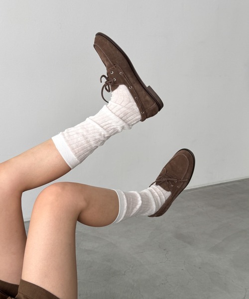 CANAL JEAN（キャナルジーン）の「El mar　リブハイソックス（ソックス/靴下・レディース・チャコールグレー/ブラック/ホワイト・ONE SIZE）」の6枚目の写真