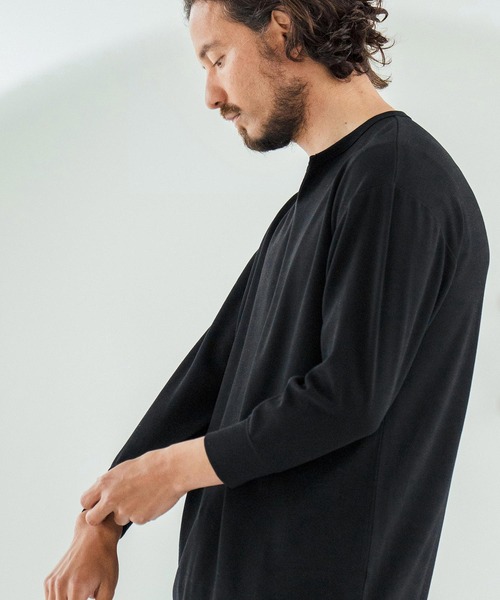 mlt5149-Fraise Stitch Fabric Keyneck T-shirt 7分袖Tシャツ（T