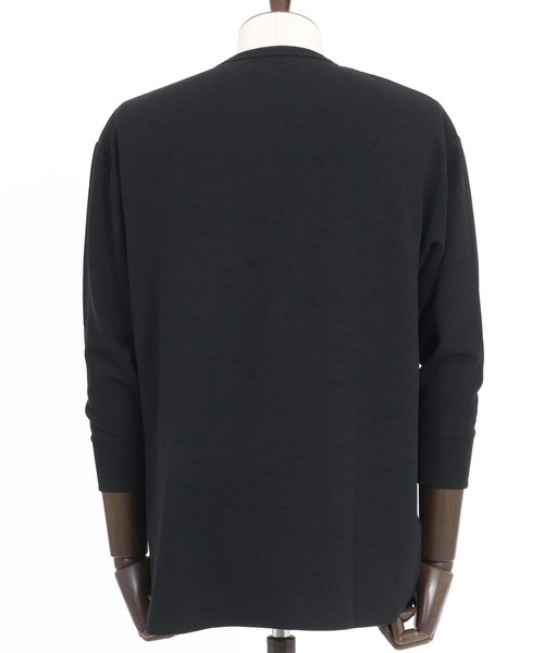 Magine(マージン)の「mlt5149-Fraise Stitch Fabric Keyneck T-shirt 7分袖Tシャツ(Tシャツ/カットソー・メンズ・ブラック/ホワイト/チャコール・44/46/48)」の8枚目の写真
