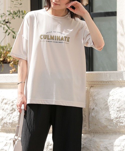 n'OrLABEL(ノアールレーベル)の「【接触冷感】ロゴプリントT(Tシャツ/カットソー・レディース・ネイビー/ライトベージュ/モカ/ライトブルー・1/2)」の22枚目の写真