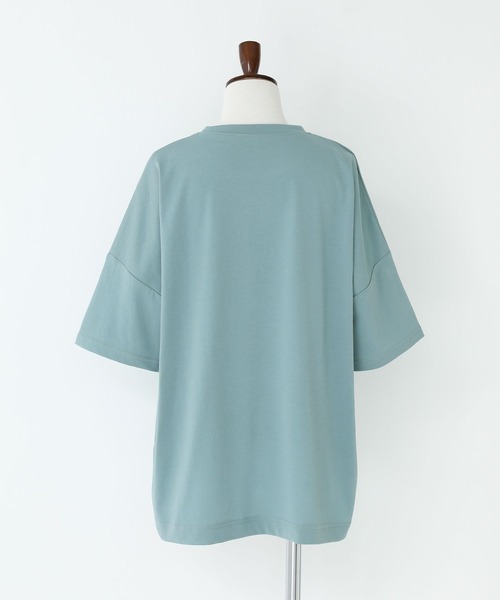 n'OrLABEL(ノアールレーベル)の「【接触冷感】ロゴプリントT(Tシャツ/カットソー・レディース・ネイビー/ライトベージュ/モカ/ライトブルー・1/2)」の8枚目の写真