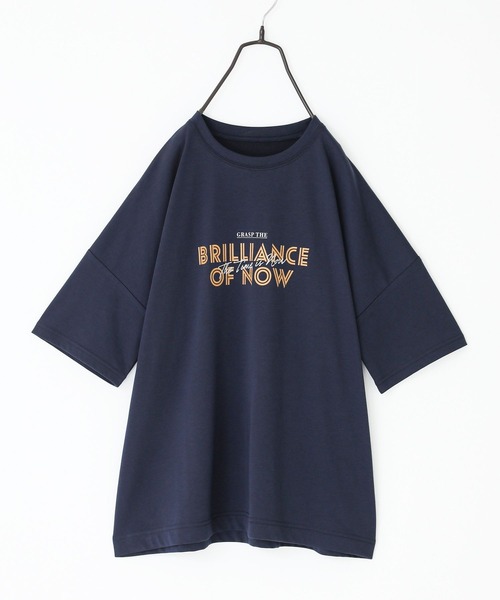n'OrLABEL(ノアールレーベル)の「【接触冷感】ロゴプリントT(Tシャツ/カットソー・レディース・ネイビー/ライトベージュ/モカ/ライトブルー・1/2)」の16枚目の写真