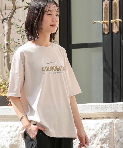 n'OrLABEL(ノアールレーベル)の「【接触冷感】ロゴプリントT(Tシャツ/カットソー・レディース・ネイビー/ライトベージュ/モカ/ライトブルー・1/2)」の21枚目の写真