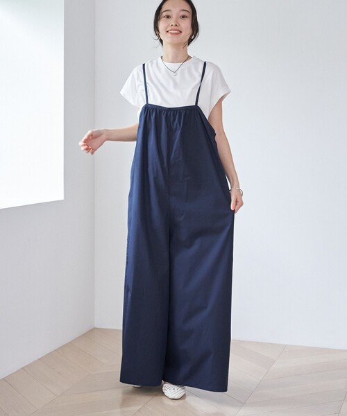 【新品未使用】ets.materiaux フレンチ オーバーオール セール】【セットアイテム】フレンチスリーブ Tシャツ＆ギャザー