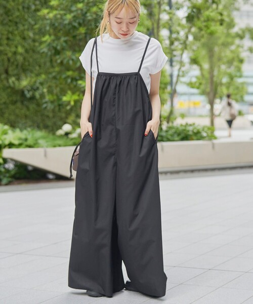 coen(コーエン)の「【セットアイテム】フレンチスリーブ Tシャツ&ギャザーサロペット セット(サロペット/オーバーオール・レディース・ブラック/オリーブ/ネイビー/ベージュ・M/L)」の15枚目の写真