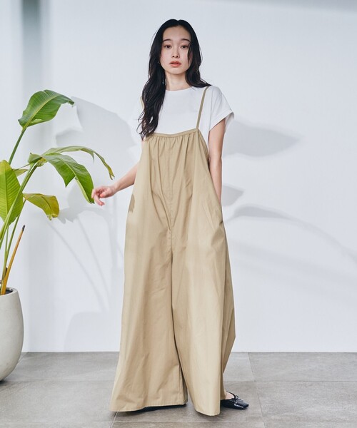 coen(コーエン)の「【セットアイテム】フレンチスリーブ Tシャツ&ギャザーサロペット セット(サロペット/オーバーオール・レディース・ブラック/オリーブ/ネイビー/ベージュ・M/L)」の20枚目の写真