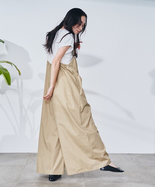 coen(コーエン)の「【セットアイテム】フレンチスリーブ Tシャツ&ギャザーサロペット セット(サロペット/オーバーオール・レディース・ブラック/オリーブ/ネイビー/ベージュ・M/L)」の21枚目の写真
