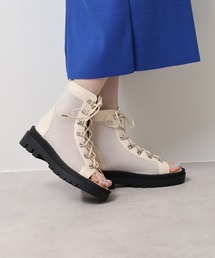 LOVEHUNTER 軽量厚底 レースアップメッシュ ブーツサンダル