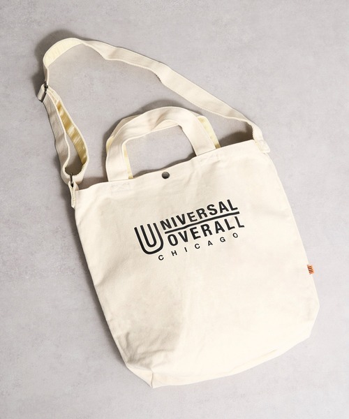 UNIVERSAL OVERALL(ユニバーサルオーバーオール)の「【UNIVERSAL OVERALL】ス-ベニアコットン2WAYトート UVO-082(トートバッグ・レディース・ホワイト/ブラック/オレンジ・FREE)」の10枚目の写真