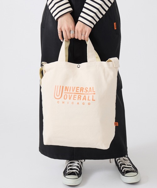 UNIVERSAL OVERALL(ユニバーサルオーバーオール)の「【UNIVERSAL OVERALL】ス-ベニアコットン2WAYトート UVO-082(トートバッグ・レディース・ホワイト/ブラック/オレンジ・FREE)」の19枚目の写真
