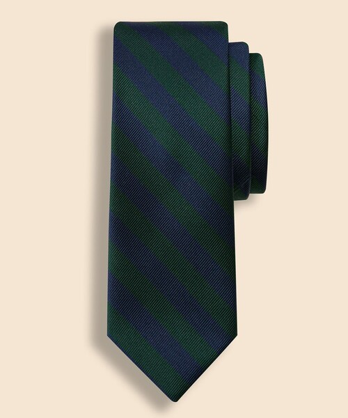 BROOKS BROTHERS（ブルックスブラザーズ）の「シルク　ガードストライプ　レップタイ　Made in USA（ネクタイ・メンズ・ホワイト/グリーン/バーガンディー/イエロー系その他/ブルー/ゴールド・ONE SIZE）」の2枚目の写真