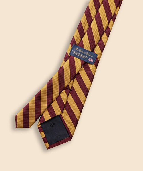 BROOKS BROTHERS（ブルックスブラザーズ）の「シルク　ガードストライプ　レップタイ　Made in USA（ネクタイ・メンズ・ホワイト/グリーン/バーガンディー/イエロー系その他/ブルー/ゴールド・ONE SIZE）」の12枚目の写真