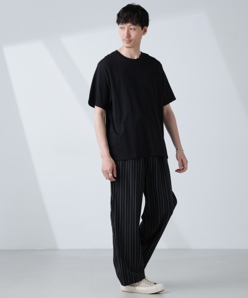 NANO universe（ナノユニバース）の「WEB限定/Anti Soaked(R) 汗染み防止 クルーネックレギュラーシルエットTシャツ（Tシャツ/カットソー・メンズ・ブラック/トップグレー/ホワイト・XS/XXL）」の13枚目の写真