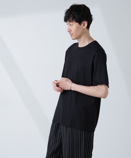 NANO universe（ナノユニバース）の「WEB限定/Anti Soaked(R) 汗染み防止 クルーネックレギュラーシルエットTシャツ（Tシャツ/カットソー・メンズ・ブラック/トップグレー/ホワイト・XS/XXL）」の15枚目の写真